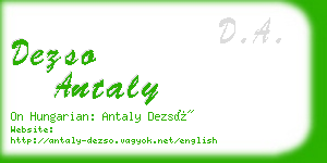 dezso antaly business card